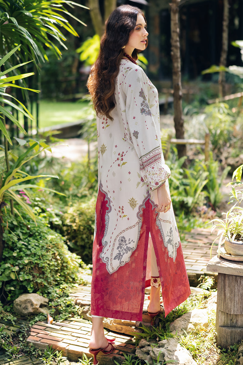 Soft White Silky 2PC STITCHED