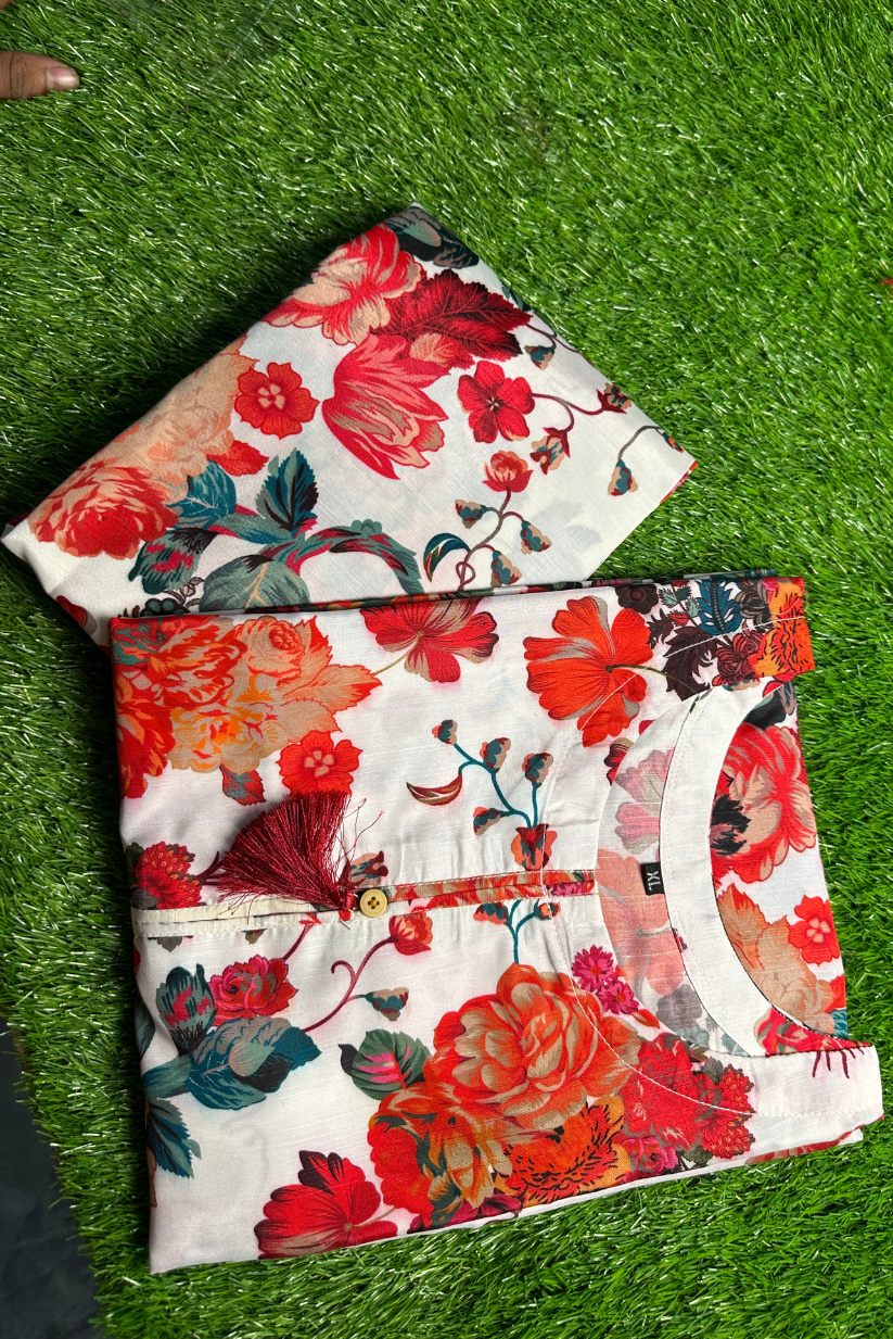 PRINTED FLORA 2PC  STITCHED