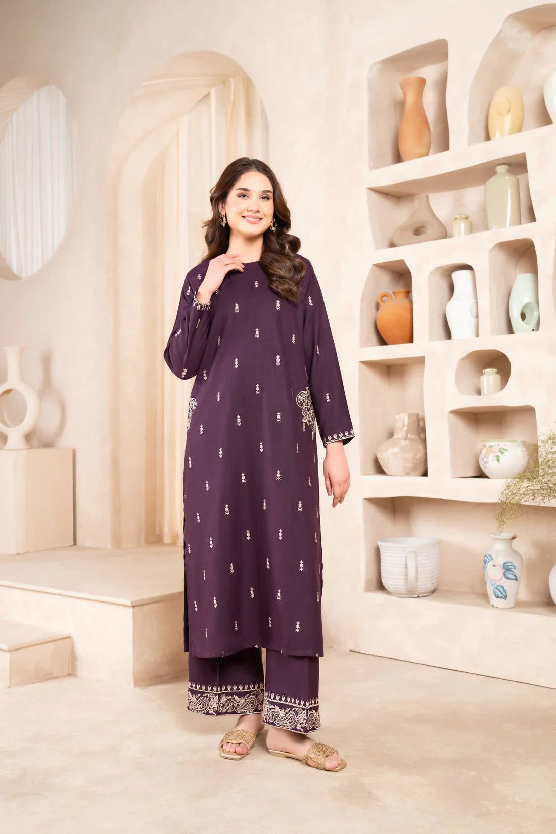 Purple iris  Embroidered 2pcs