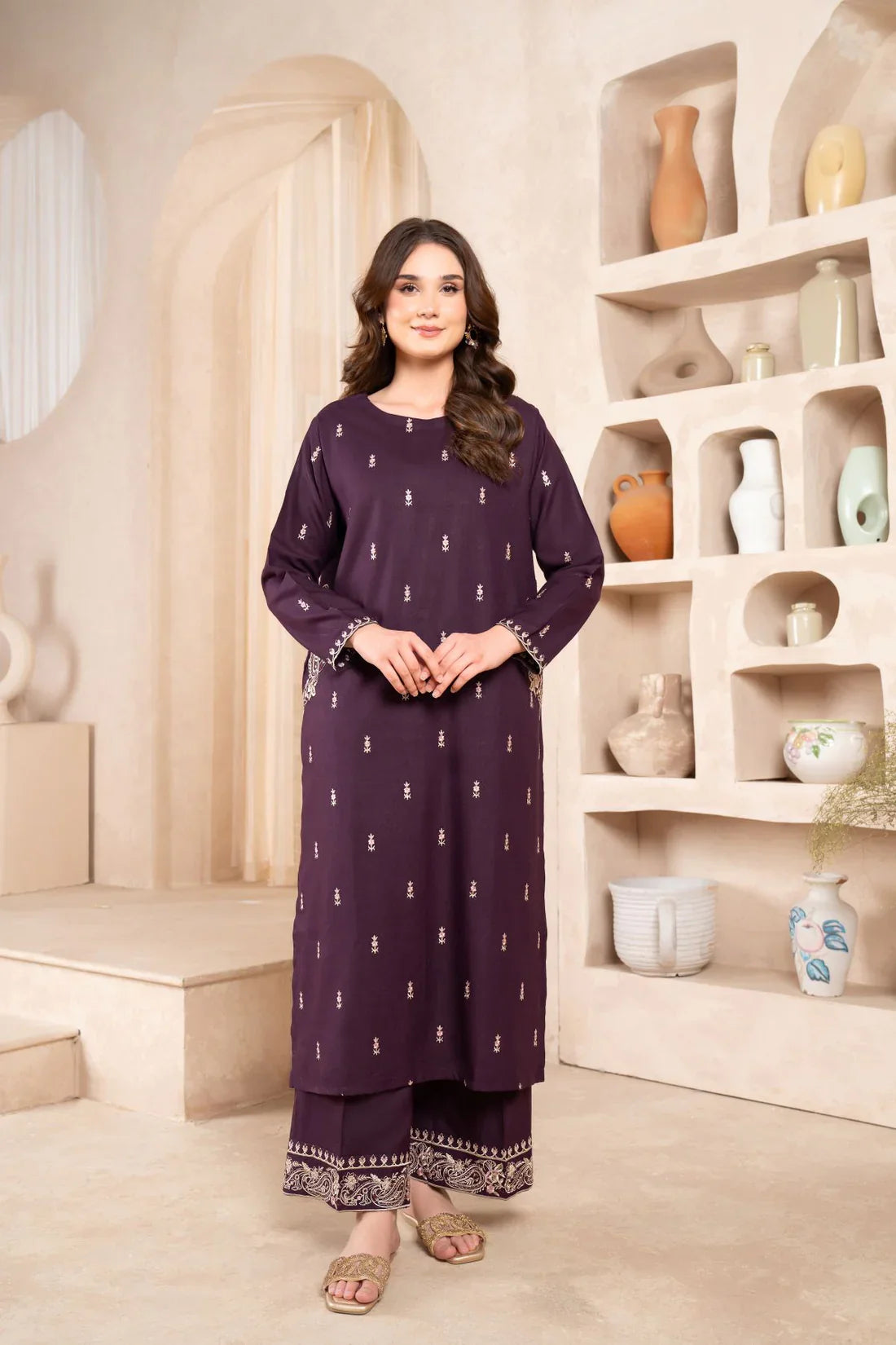 Purple iris  Embroidered 2pcs