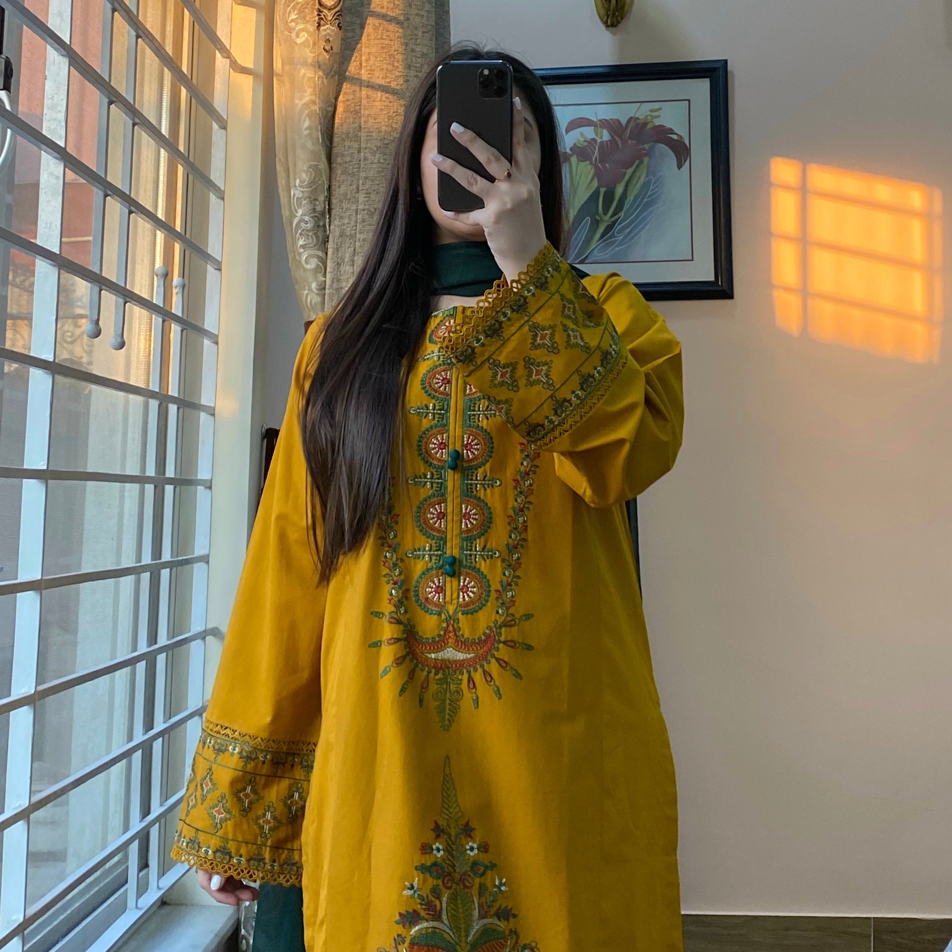 ZANI MUSTARD 2PC STITCHED